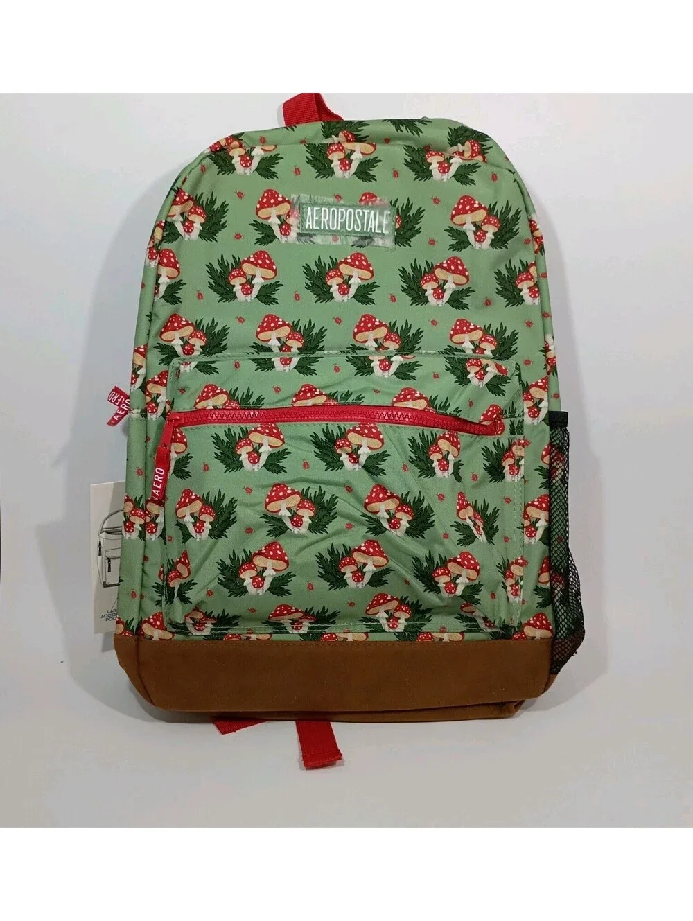 Aeropostale Mushroom Backpack Fern Toadstool 16.5” Cottage Back To School NWT